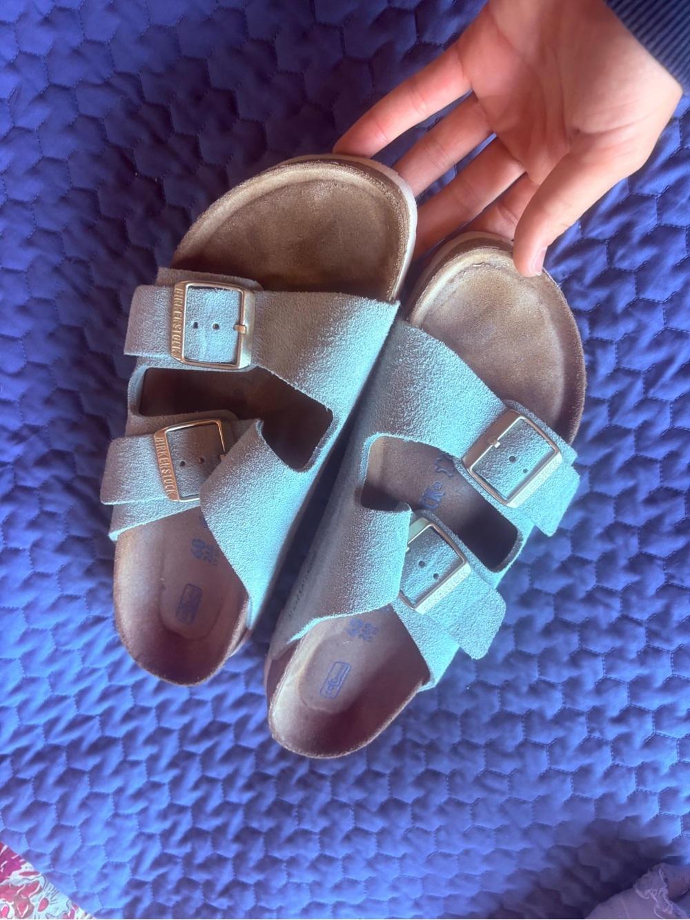 Women’s size 40 suede blue Birkenstocks